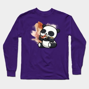 Cute Panda Sushi Time - Adorable Panda - Kawaii Panda Long Sleeve T-Shirt